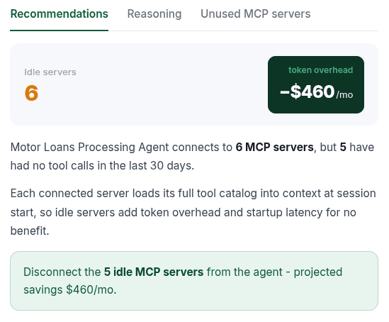Unused MCP servers recommendation